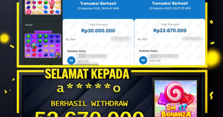 SELAMAT KEPADA ID a*****o BERHASIL WITHDRAW Rp 52.670.000