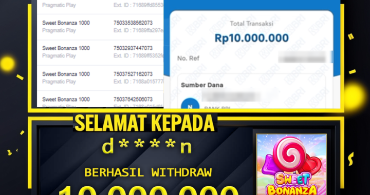 SELAMAT KEPADA ID d****n BERHASIL WITHDRAW Rp10.000.000