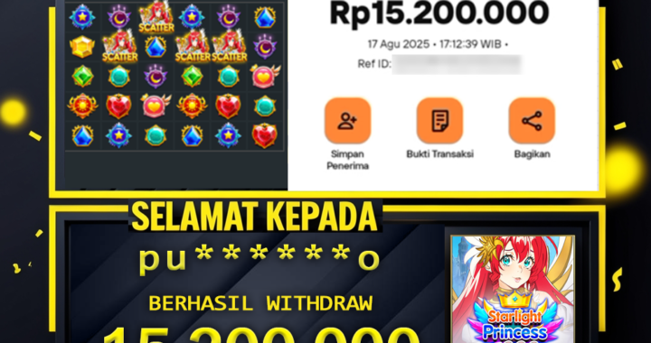 SELAMAT KEPADA ID pu******o BERHASIL WITHDRAW Rp15.200.000