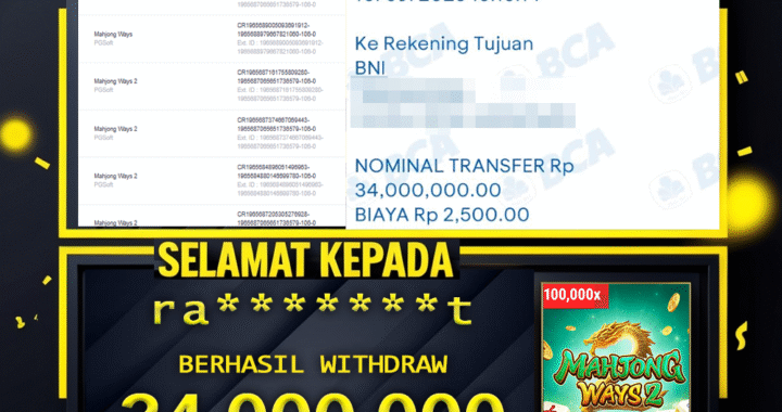 SELAMAT KEPADA ID ra*****t BERHASIL WITHDRAW Rp 34.000.000