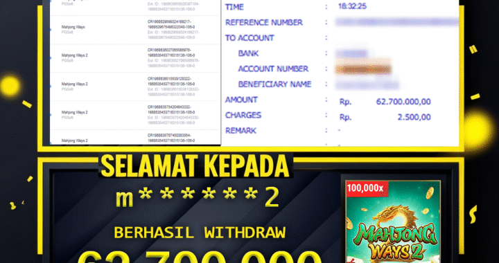 SELAMAT KEPADA ID m****2 BERHASIL WITHDRAW Rp. 62.700.000