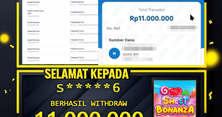 SELAMAT KEPADA ID s****6 BERHASIL WITHDRAW Rp 11.000.000