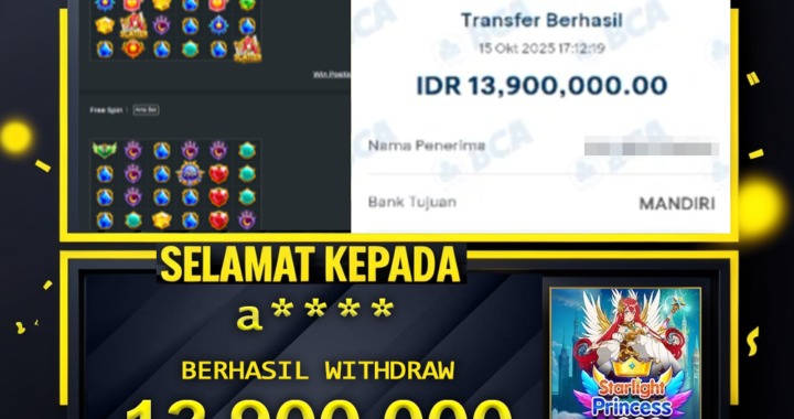 SELAMAT KEPADA ID a***** BERHASIL WITHDRAW Rp.13.900.000