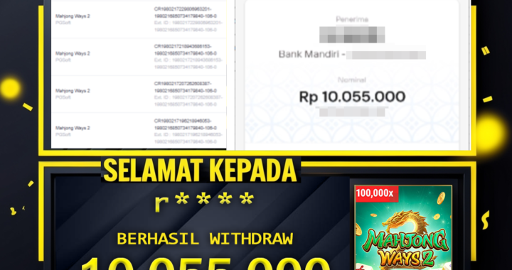 SELAMAT KEPADA ID r***** BERHASIL WITHDRAW Rp.10.055.000