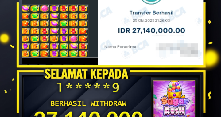 SELAMAT KEPADA ID 1****9* BERHASIL WITHDRAW Rp.27.140.000