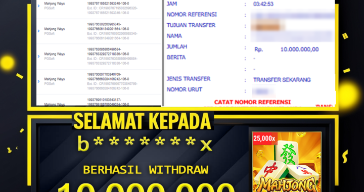 SELAMAT KEPADA ID b*****x BERHASIL WITHDRAW Rp.10.000.000