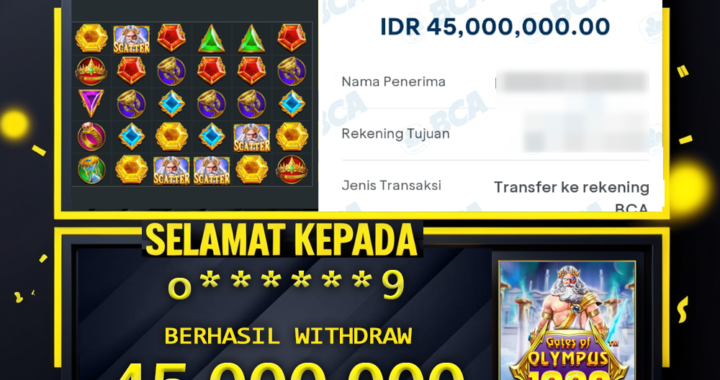 SELAMAT KEPADA ID o*****9 BERHASIL WITHDRAW Rp.45.000.000